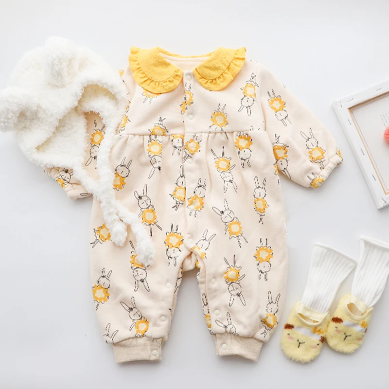 Модный детский зимний комбинезон с пасхальным кроликом зимняя одежда для