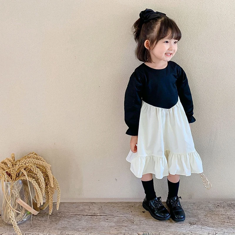 Fashion Girl Clasic Dress Kids Elegant Autumn Kid Causal Ruffle Outfit Princess Party Birthday for 2-7 Ys | Детская одежда и обувь