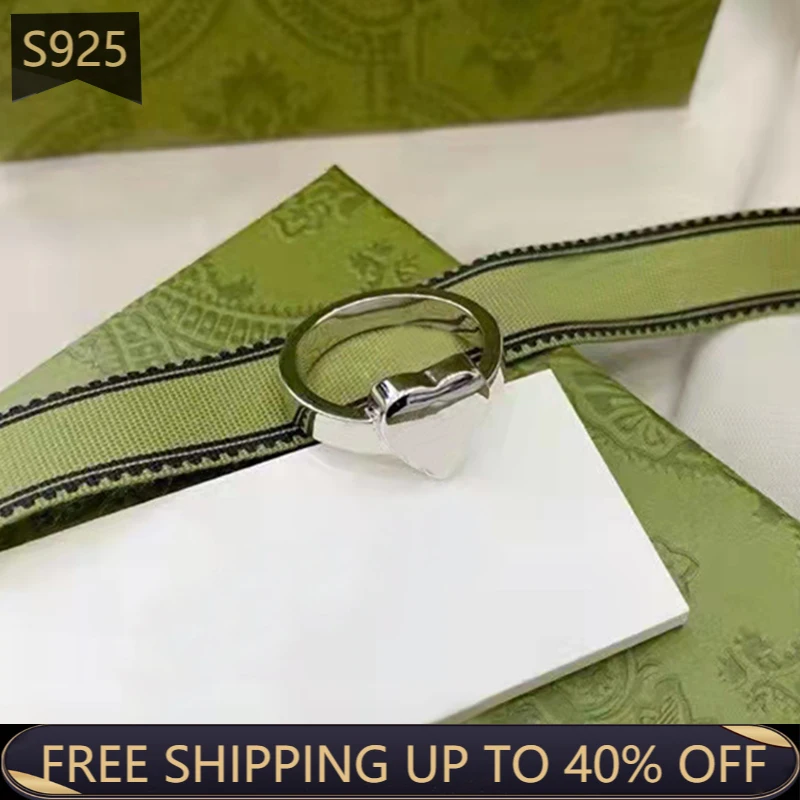 

G Ring 925 Sterling Silver Heart-shaped Luxury Brand Simple And Versatile Fashion Women’s Birthday Party Gift
