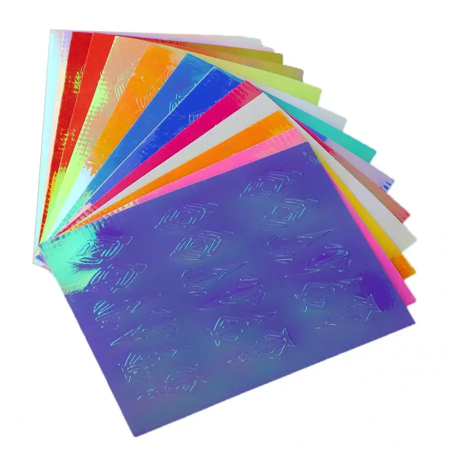 Фольга для ногтей 13 шт. ярких цветов Тотем геометрические узоры переводки