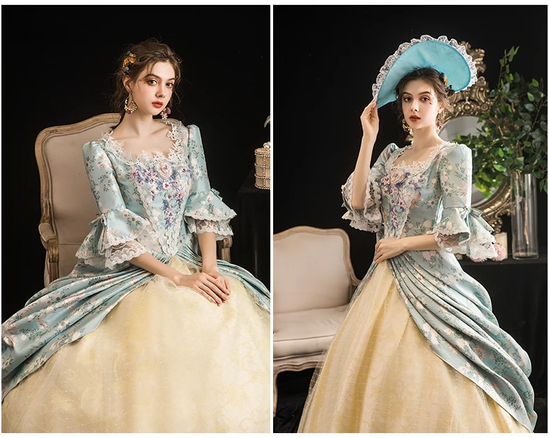Элитные корт рококо барокко Marie Antoinette Бальные платья 18 век Ренессанс, платье для женщин