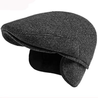 ht3719 beret cap thick warm autumn winter hat men striped ivy newsboy flat cap male artist painter wool beret hat berets for men