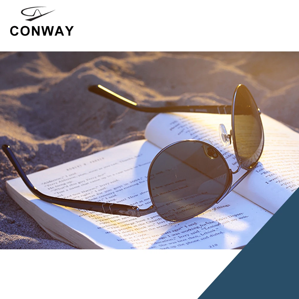 Conway, классические солнцезащитные очки пилота для мужчин и женщин, фирменный дизайн, солнцезащитные очки с пружинным шарниром, военные очки для вождения, металлическая оправа