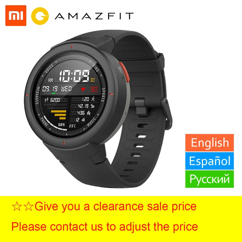 Amazfit Verge английская версия gps Смарт-часы 1," AMOLED экран циферблат и ответ на звонки Улучшенный HR сенсор