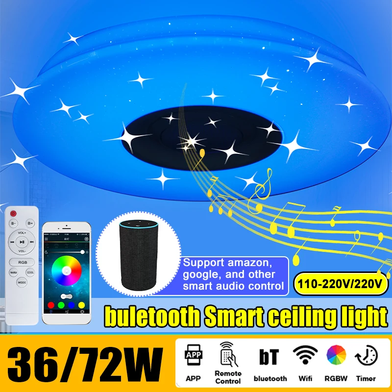 Светодиодный потолочный светильник 36 Вт/72 Вт Wi-Fi RGB приложение bluetooth звездный свет