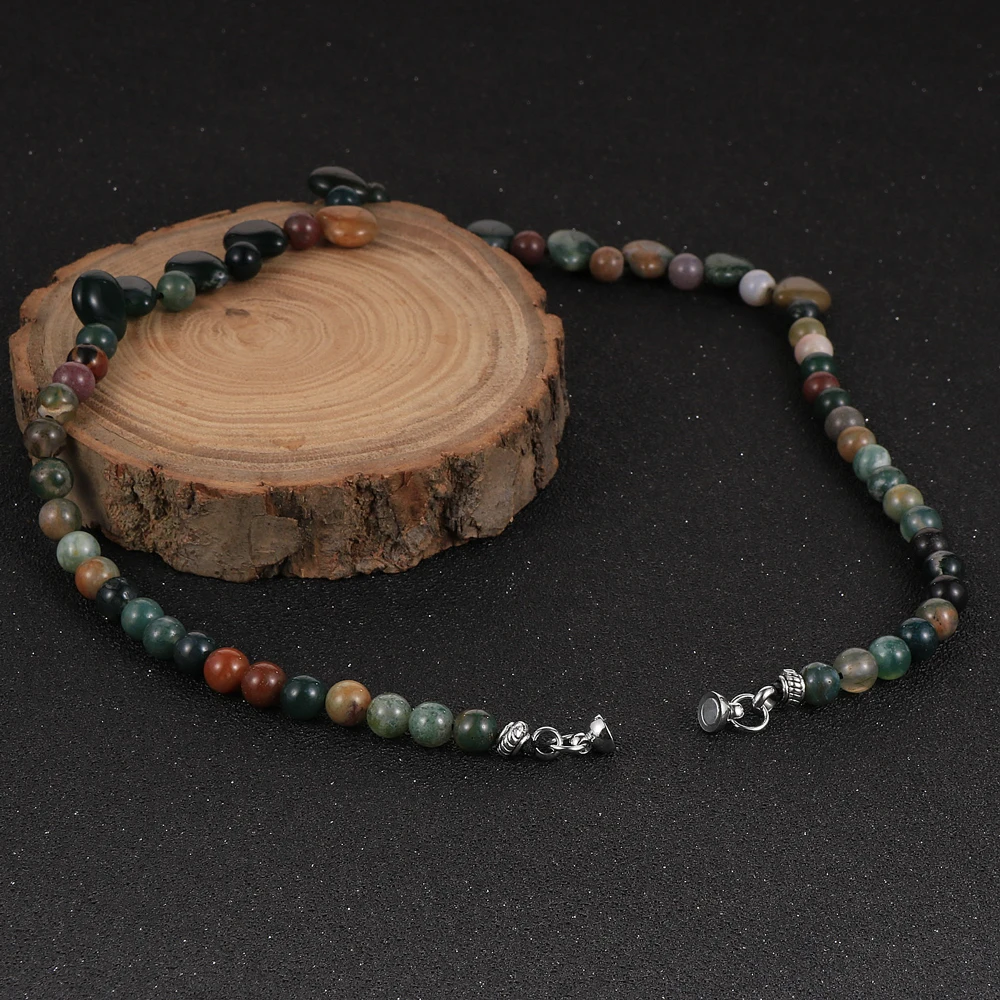 Женский индийский оникс из натурального камня бирюзовое ожерелье с тигром капля