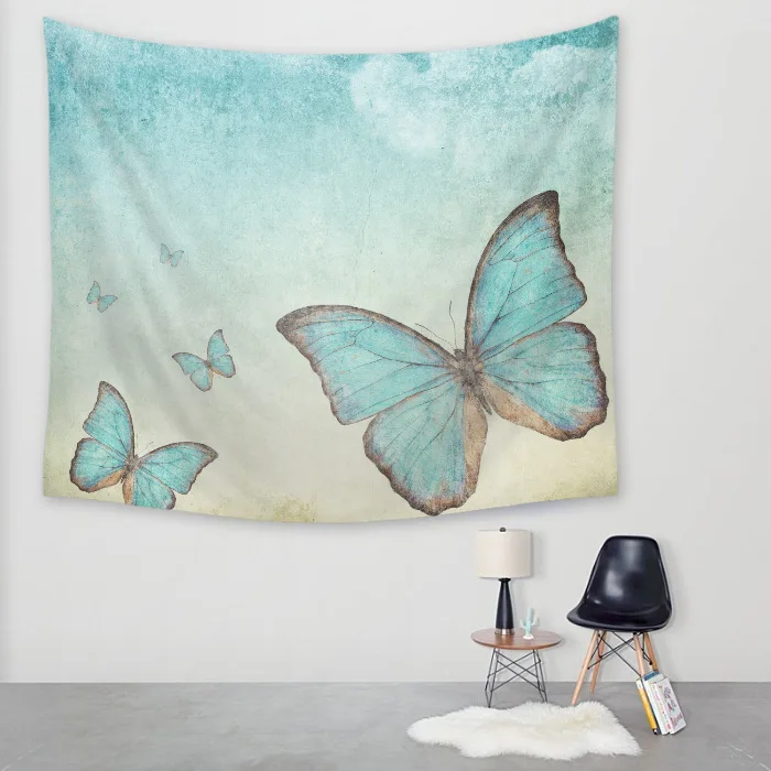 

Yaapeet 1pc Polyester Ainmal Wall Tapestry Butterfly Wall Hanging Pretty Butterfly Hanging Tapestry Cartoon Home Decor