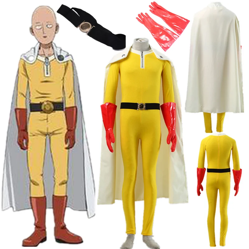 Аниме One Punch Man накидка бальди Сайтама боевая униформа Косплей Костюм