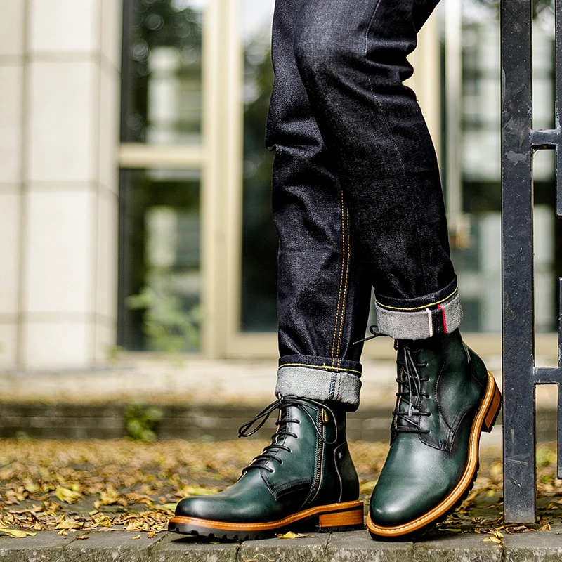 Мужские повседневные Ботинки Martin из натуральной кожи ручной работы на резиновой