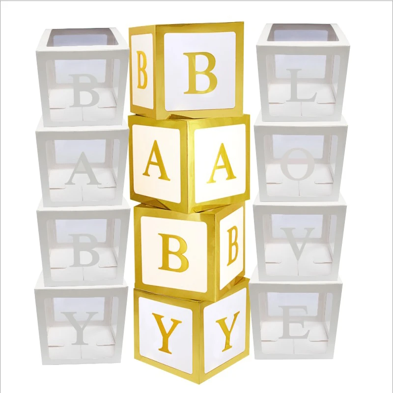 4 шт./компл. Baby Shower вечерние декоративный шар коробка прозрачный картонная