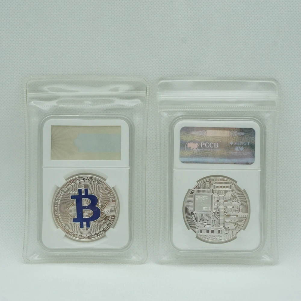 

Plated Bitcoin Litecoin Ripple Coin Historic Commemorative Souvenir Coins Art Collection BTC Virtual Currency PCCB Case