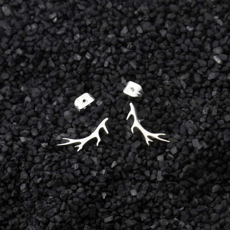 Минимализм олень рога лося серьги гвоздики из нержавеющей стали ювелирные