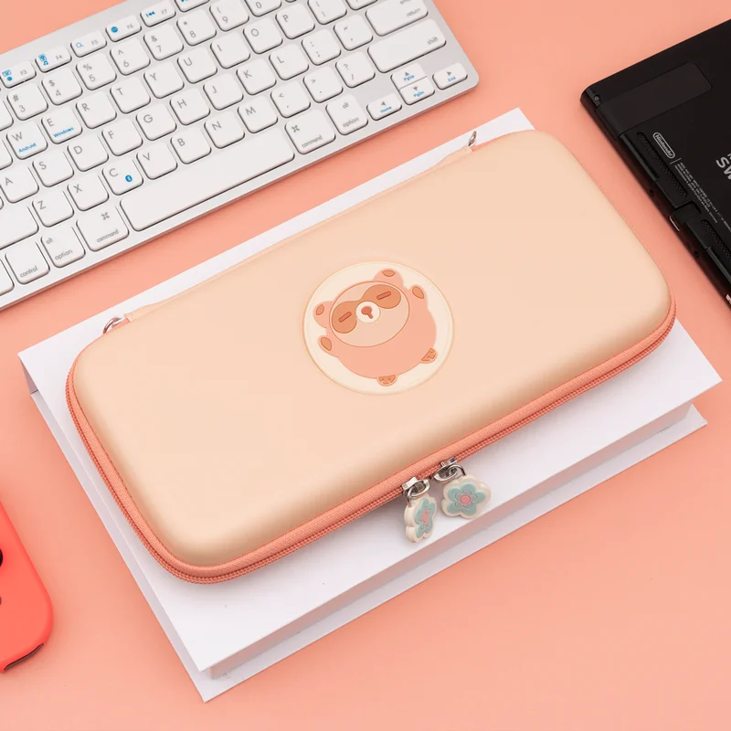 GeekShare Сумка для хранения Nintendo Switch портативная с ремешками милым медведем