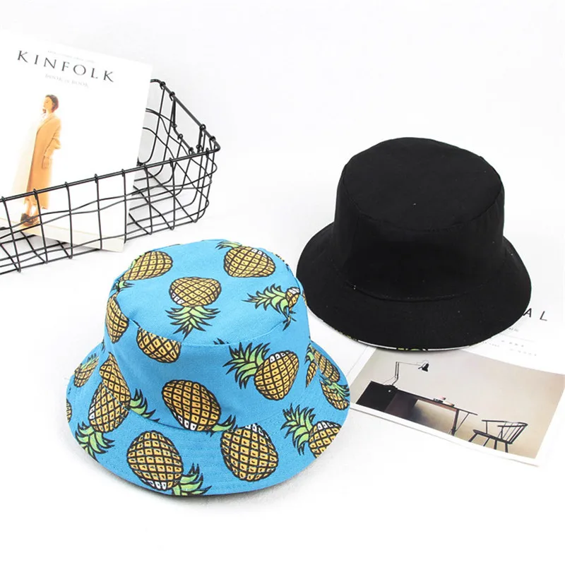 

Double Side Unisex Flamingo Bucket Hat Women Outdoor Hiking Cap Men Bucket Fishing Caps Sunscreen Panama Fisherman Hats