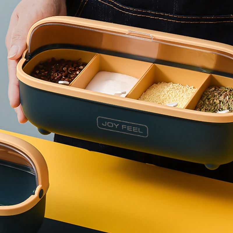 

Spice Jar Salt Container Set Oval Transparent Seasoning Box Spice Rack