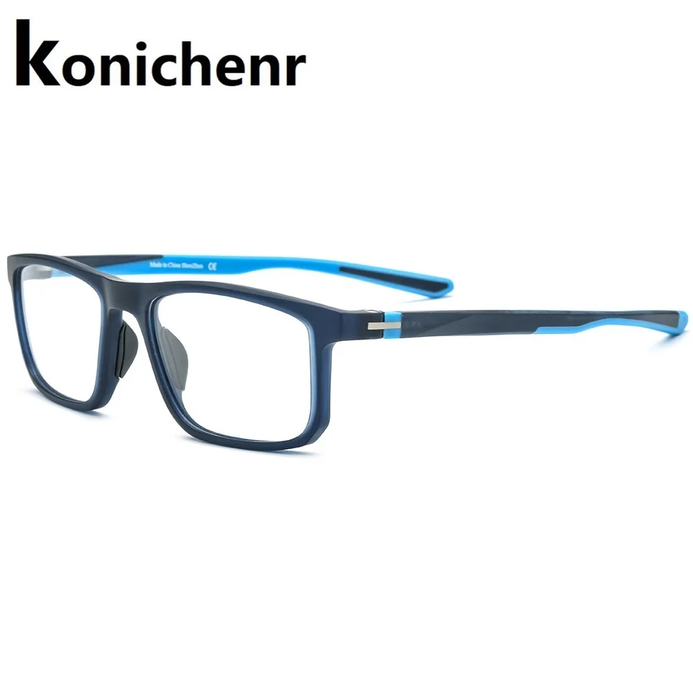 

konichenr Transparent Optical Glasses Frame Women Men Vintage TR90 Square Eyeglasses Frame Clear Lens Glasses Gray Spectacle