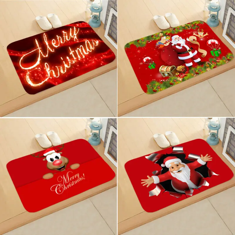 Merry Christmas Door Mat Snowman Floor Non Slip Xmas Rug Kitchen Home Room Decor | Дом и сад