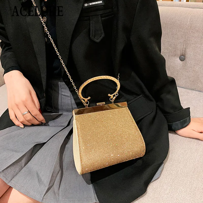 

Женская сумка ACELURE, элегантная однотонная сумка на плечо, с блестящей застежкой, для вечеринок