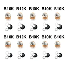 Резистор потенциометра 1K 2K 5K 10K 20K 50K 100K 250K 500K 1M ОмОм 3Pin линейный конический поворотный потенциометр для Arduino