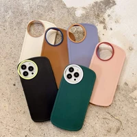 phone case cover for iphone 7 8 plus 13 11 12 pro max xr xs soft rubber pure color simple shockproof circular hole cases shell