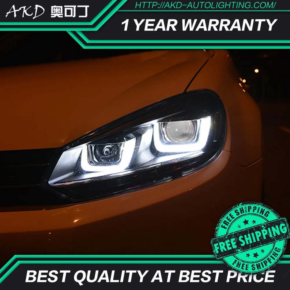 AKD тюнинг автомобильных фар для VW Golf 6 MK6 светодиодные фары DRL ходовые огни Bi Xenon Beam