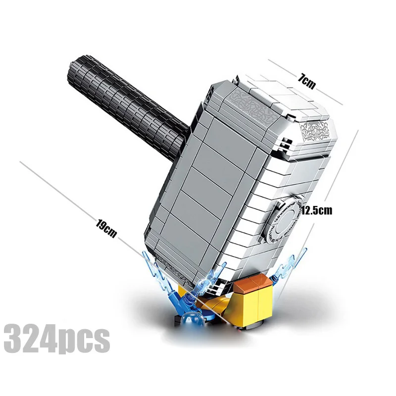 Fit Ideas чудесные Мстители танос Бесконечность гаунтлет Mjolnir Stormbreaker строительные