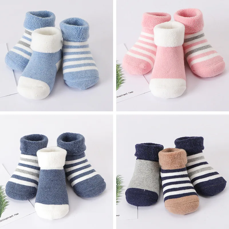 3 pair Baby Winter Thick Terry Socks Soft Warm Newborn Cotton Boys Girls Cute Toddler Floor 0-3 Years | Детская одежда и обувь