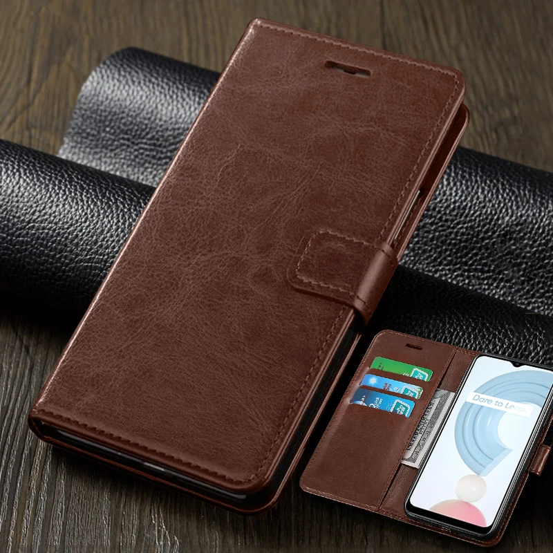 Чехол книжка realmi c21 кожаный чехол с магнитной подставкой и откидной крышкой для