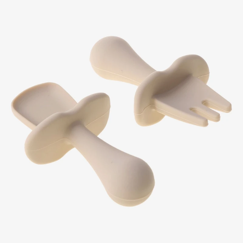 

3pcs/set BPA Free Baby Silicone Tableware Solid Color Dinner Plate Training Fork And Spoon For Children