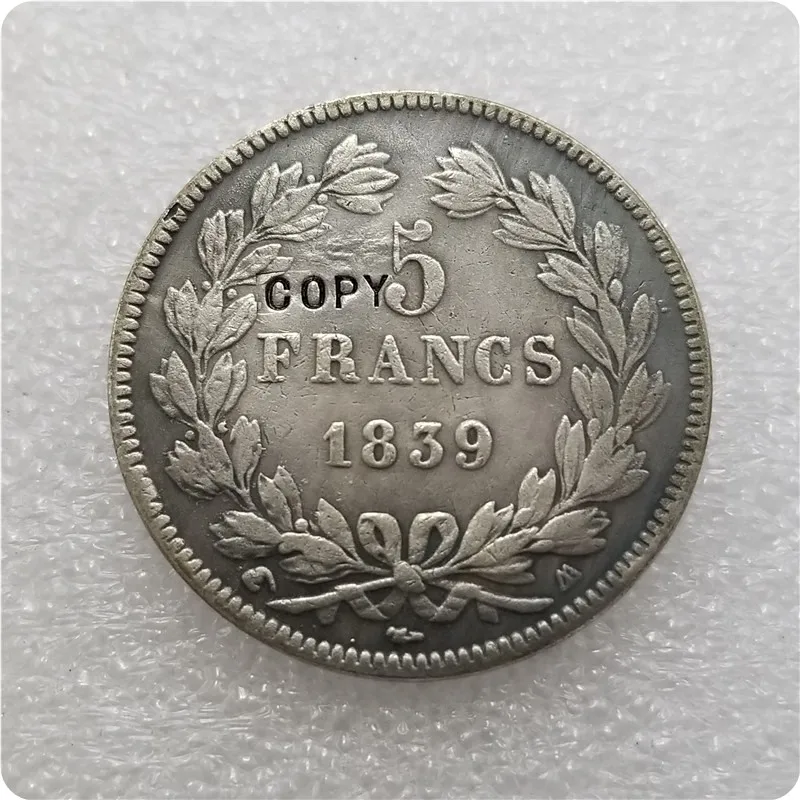 1839-W Франция 5 франков копия монеты памятные монеты-реплики монет медаль