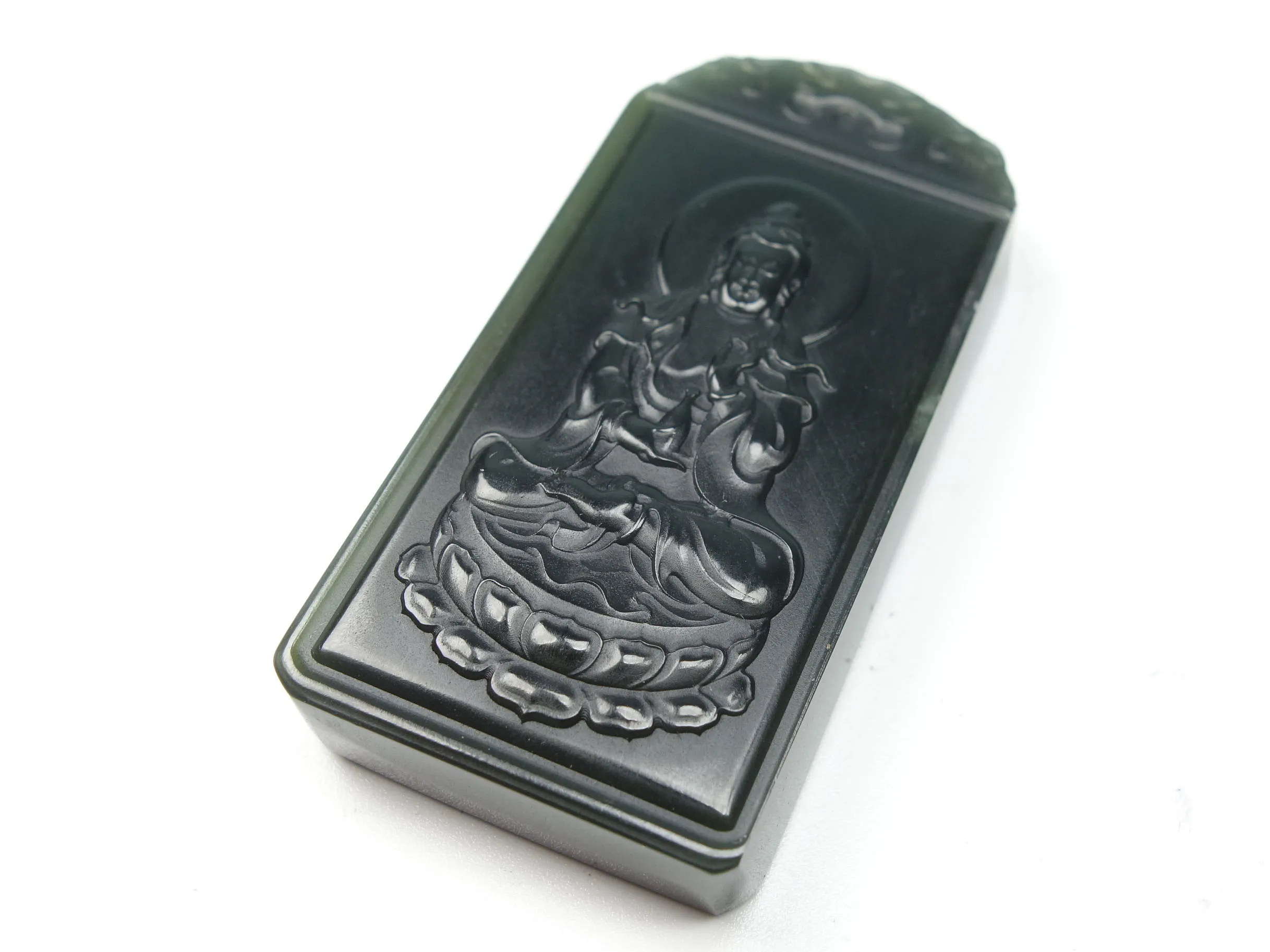 Натуральный зеленый ручной резной нефрит из области Хэтянь Майтрея камень кулон