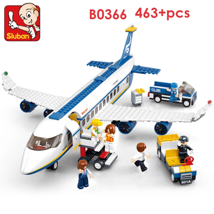 SLUBAN B0367 678 шт. международный аэропорт модель строительные блоки просвещать игрушки для детей со городская серия для мальчиков легоe - Цвет: B0366 opp bag