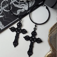 gothic vintage big cross hoop dangle earrings witch punk jewelry gift for women girl best friends new fashion wholesale