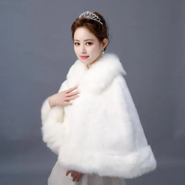 Новинка зимнее плотное пальто с узлом Свадебная накидка теплая один размер