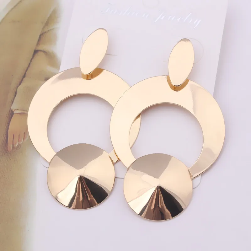 Женские винтажные ажурные серьги золотого цвета металлические сережки с