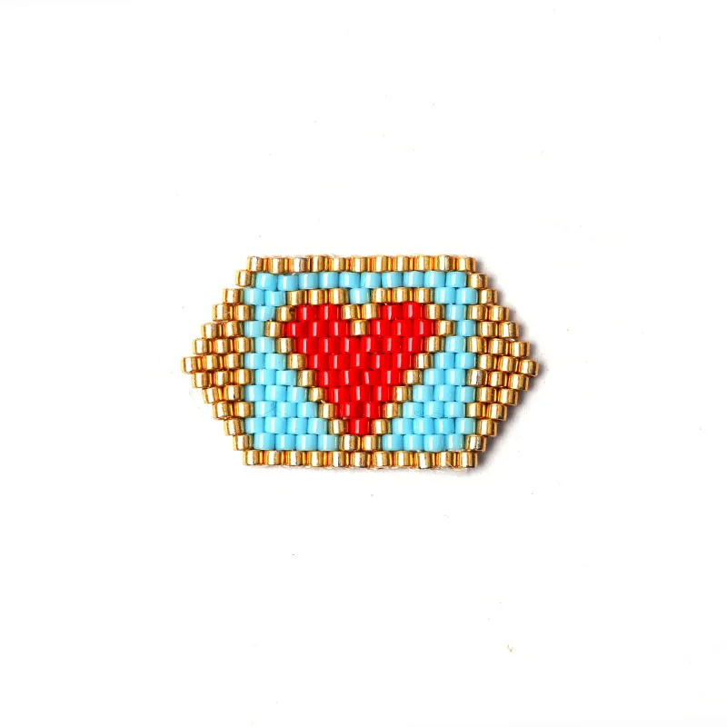 FAIRYWOO 10Pcs/lot Miyuki Beaded Heart Pendant Necklace Handmade Jewelry Making For Bracelet Charm Accessories Bulk Of Wholesale - купить по