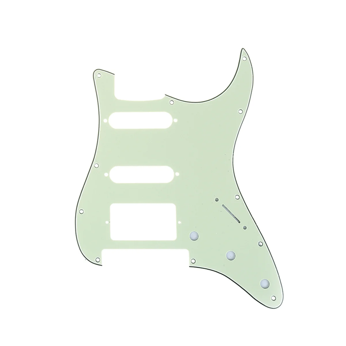 

Защитная накладка для гитары Musiclily Pro из высокопрочной стали с 11 отверстиями для американского/мексиканского брызговика Stratocaster Floyd Rose Bridge Cut, 3-слойная мятно-зеленая