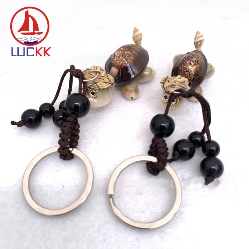 LUCKK Mediterranean Style Cute Sea Turtle Figurine Shell Creative Key Chains Bag Ring Miniature Marine Crafts Gifts Souvenir | Дом и сад