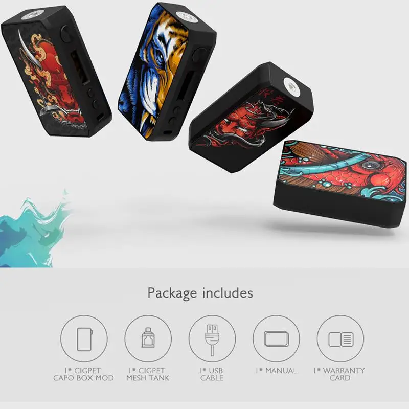 Новейший IJOY Cigpet Capo 126 Вт бокс-мод с питанием от двух аккумуляторов 18650 подходит для