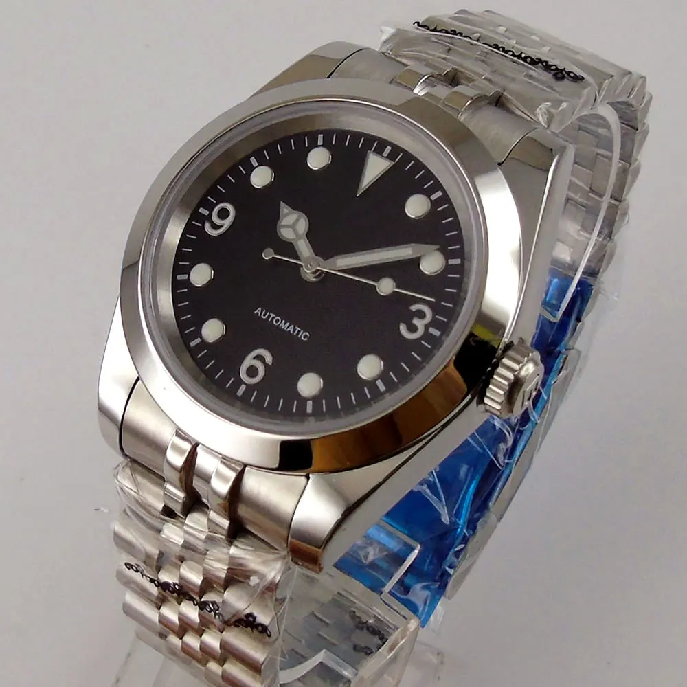 

36mm White Marks Selfwinding Men Watch NH35A MIYOTA 8215 Jubilee Strap Polish Bezel Sapphire Glass