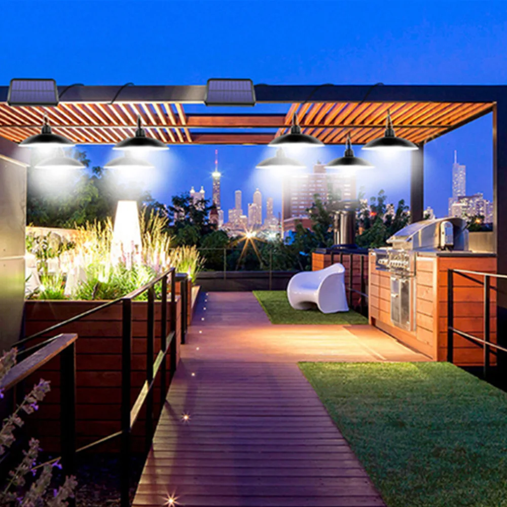 Подвесной светильник BORUiT на солнечной батарее 30 Вт наружный/внутренний