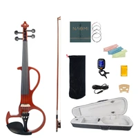 44 full size electric violin set ebony fittings w brazilwood bowrosinviolin stringsbridgetuneraudio cablecasenylon bag