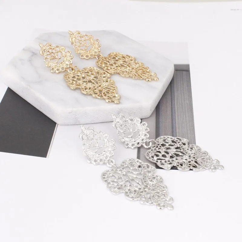 

Europe and the United States the new joker Bohemia hollow out leaves leaf earrings earrings fashion