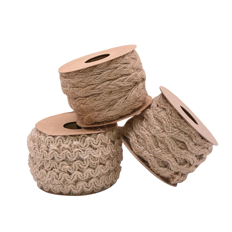 

5M/Lot Natural Jute Burlap Ribbon Diy Gift Warrping Hemp Vintage Ribbon Wedding Festival Decoration Birthday Party Crafts