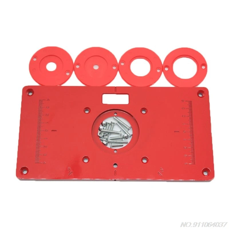 

Metal Router Table Insert Plate with 4 Rings Screws for Woodworking Benches Trimmer Machine D04 20 Dropshipping