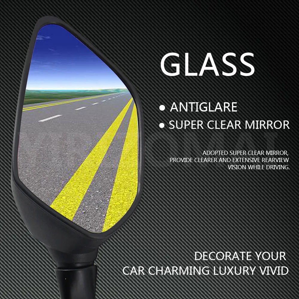 Боковое зеркало для мотоцикла 2 шт. черное пластиковое заднего вида аксессуары