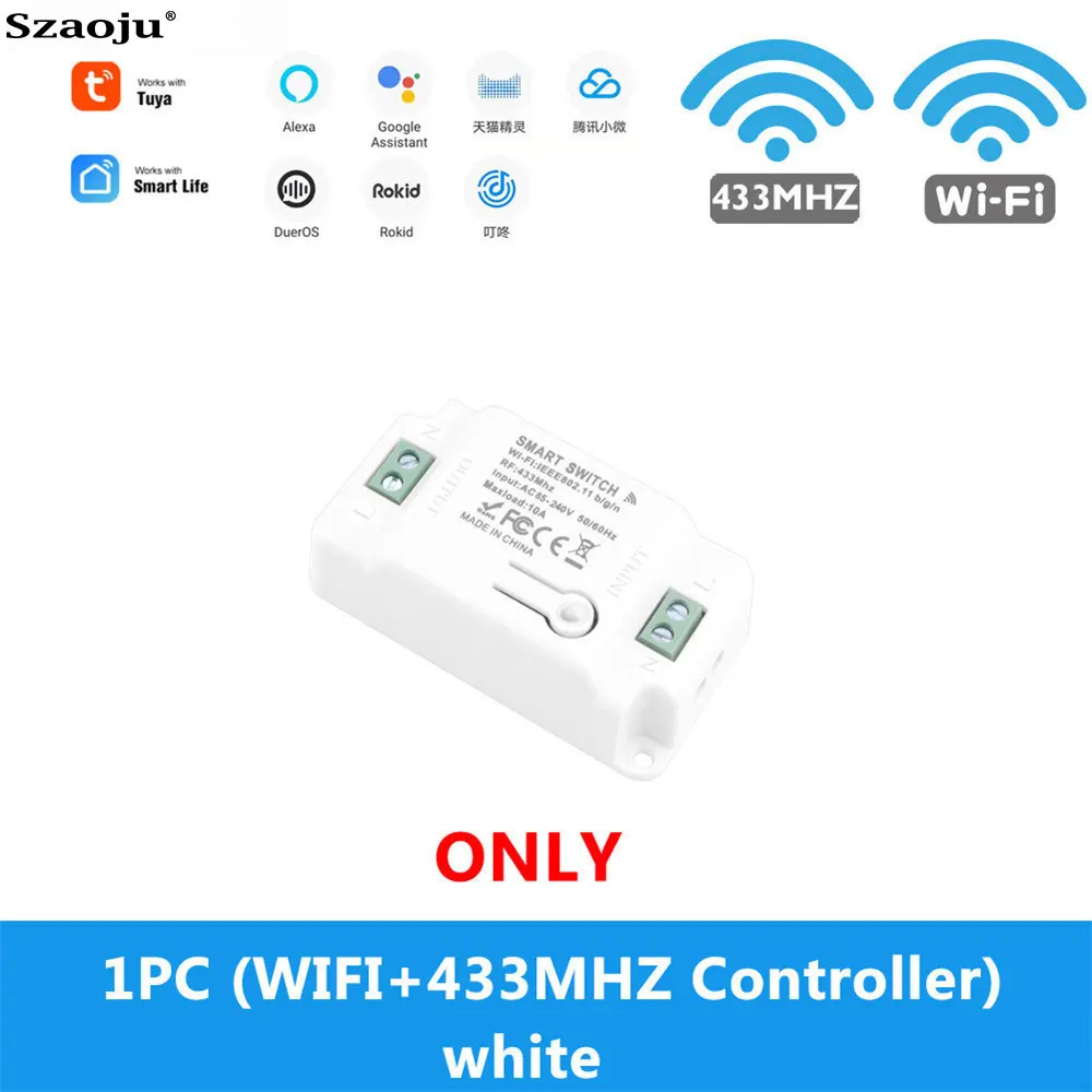 Szaoju Tuya Smart Life ЕС переключатель приложение WiFi + RF 433 МГц релейный модуль таймера для