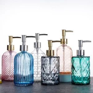 Glass Hand Liquid Soap Dispenser Pump Shampoo Bottle Shower Gel Storage Box Kitchen Sink Bathroom Accessories Set 330ml 400ml