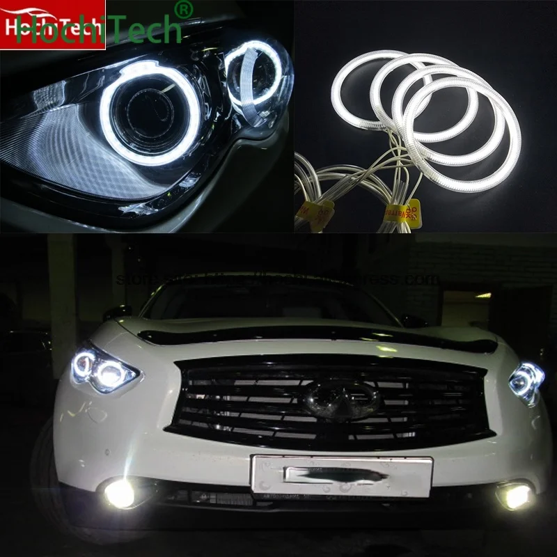 

for Infiniti FX QX70 FX35 FX37 FX50 2009-2013 car styling 4pcs White Headlight Halo Rings CCFL Angel Eyes Light Kit day light