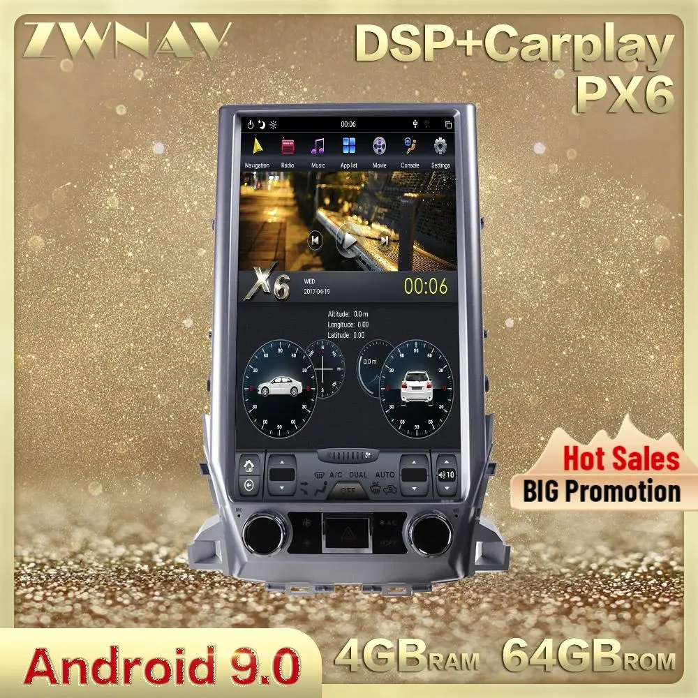 Автомобильный мультимедийный плеер Tesla style с вертикальным экраном Android 9 0 для TOYOTA